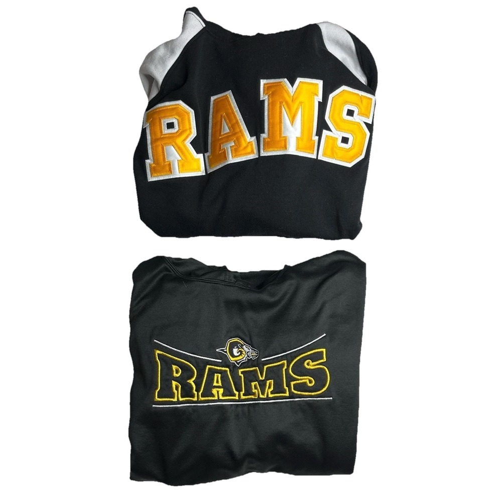 Set Of 2 Rams Hoodie Men's L Black Sweatshirt Sports Football